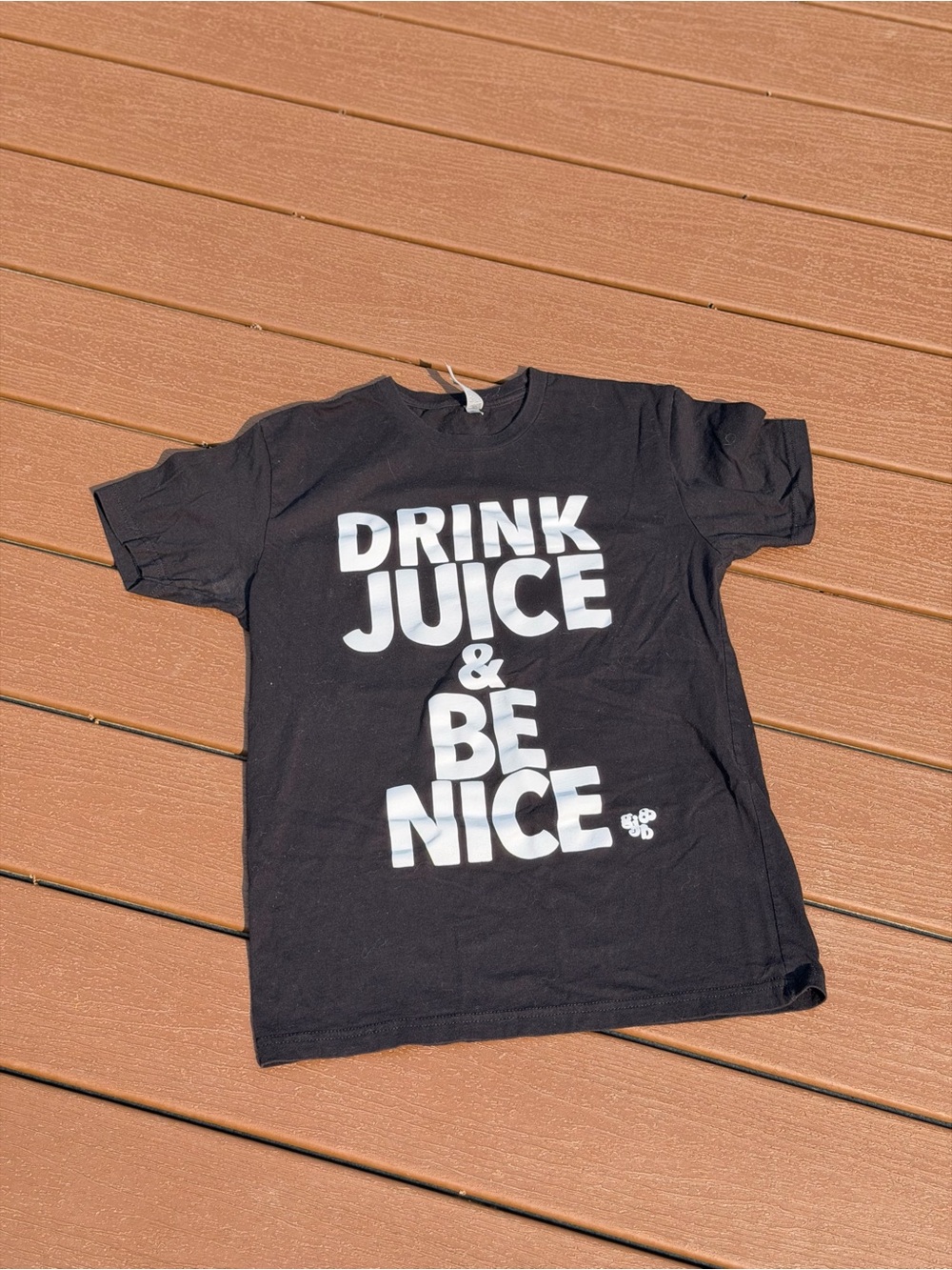 Next Level Apparel Drink Juice & Be Nice Graphic Tee Shirt Black Size S